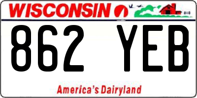 WI license plate 862YEB