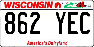 WI license plate 862YEC
