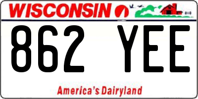 WI license plate 862YEE