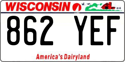 WI license plate 862YEF