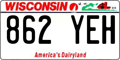 WI license plate 862YEH