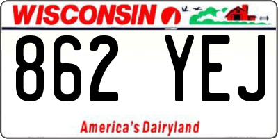 WI license plate 862YEJ