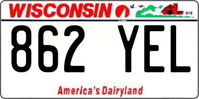 WI license plate 862YEL