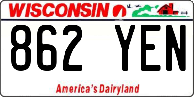 WI license plate 862YEN