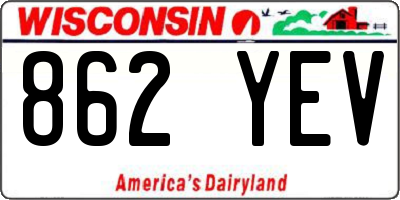 WI license plate 862YEV