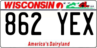 WI license plate 862YEX