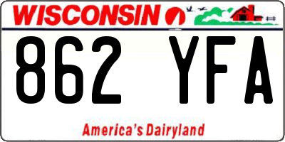 WI license plate 862YFA