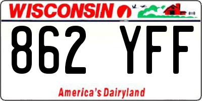 WI license plate 862YFF