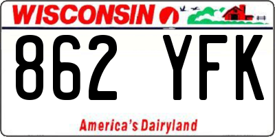 WI license plate 862YFK