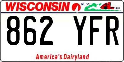 WI license plate 862YFR