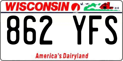 WI license plate 862YFS