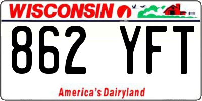 WI license plate 862YFT