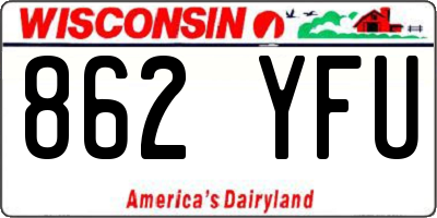 WI license plate 862YFU