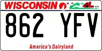 WI license plate 862YFV