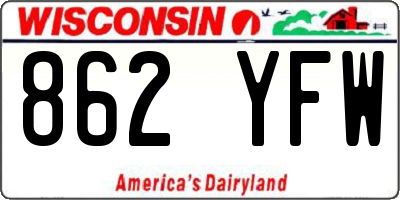 WI license plate 862YFW