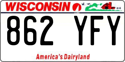 WI license plate 862YFY