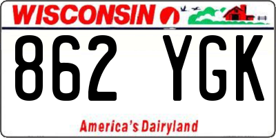 WI license plate 862YGK