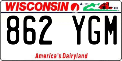 WI license plate 862YGM