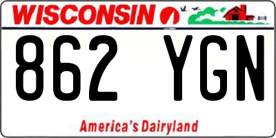 WI license plate 862YGN
