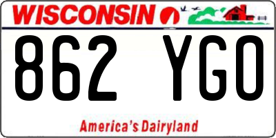 WI license plate 862YGO