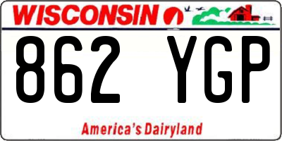 WI license plate 862YGP