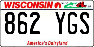 WI license plate 862YGS