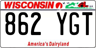 WI license plate 862YGT