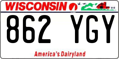 WI license plate 862YGY