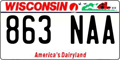 WI license plate 863NAA