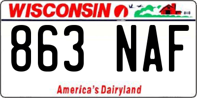 WI license plate 863NAF