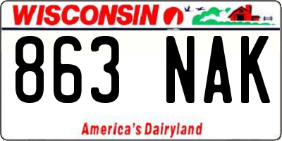 WI license plate 863NAK