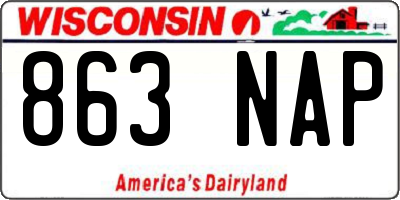 WI license plate 863NAP