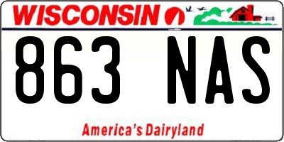 WI license plate 863NAS