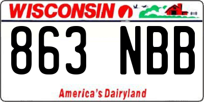 WI license plate 863NBB