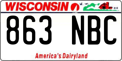 WI license plate 863NBC
