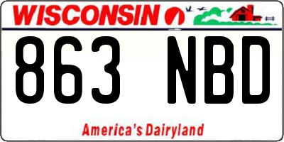 WI license plate 863NBD