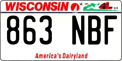 WI license plate 863NBF