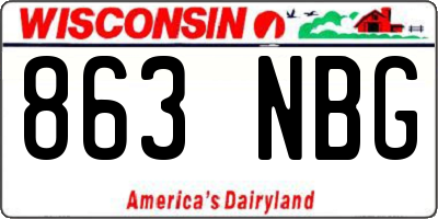 WI license plate 863NBG