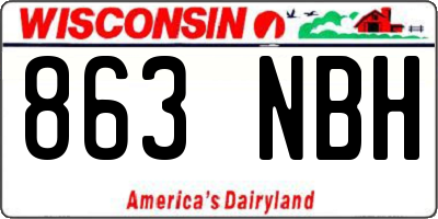 WI license plate 863NBH