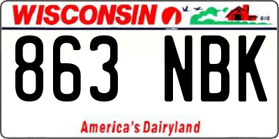 WI license plate 863NBK