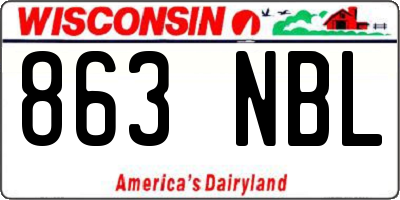 WI license plate 863NBL