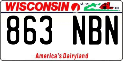 WI license plate 863NBN