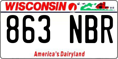 WI license plate 863NBR