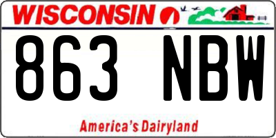WI license plate 863NBW