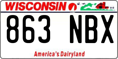 WI license plate 863NBX