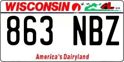 WI license plate 863NBZ