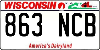 WI license plate 863NCB