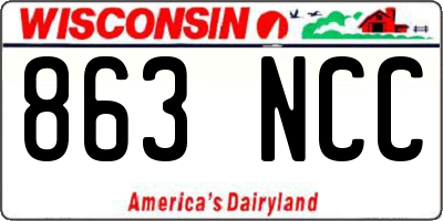 WI license plate 863NCC