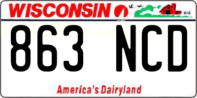 WI license plate 863NCD