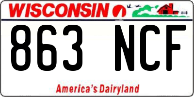 WI license plate 863NCF